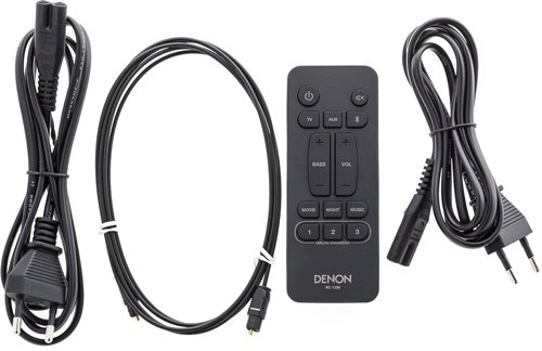 Denon DHT-S316 комплектация — HDMI кабель, оптический кабель, силовые кабели, пульт