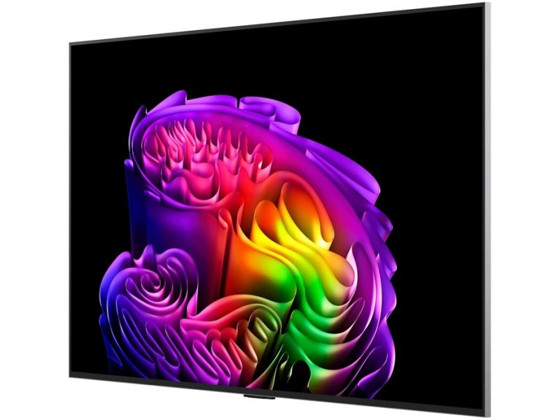 LG OLED48G6RLA вид спереди под углом 45 градусов тонкий корпус и плоский экран