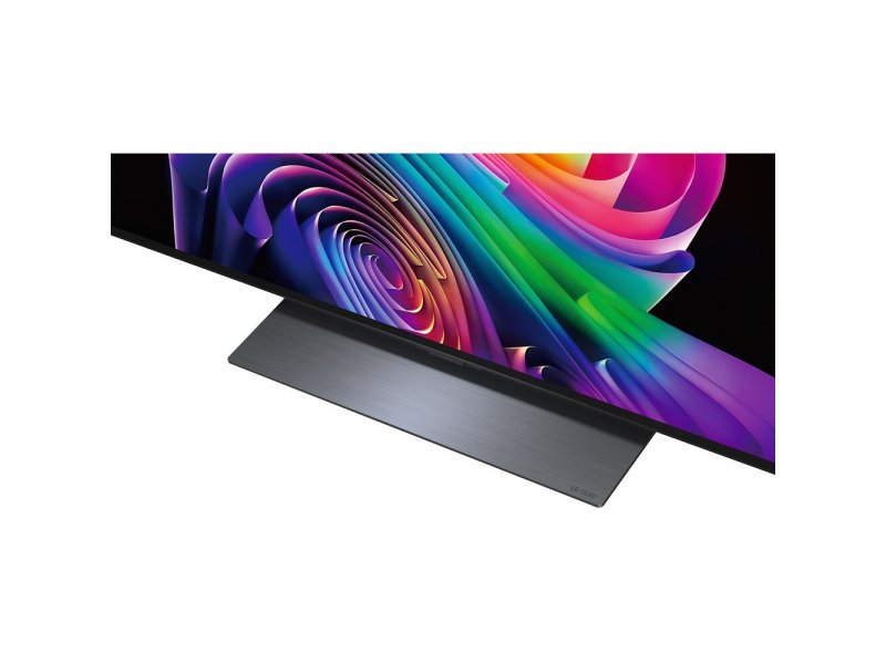 LG OLED55C6RLA вид сбоку в профиль — минимальная толщина рамок и элегантная подставка