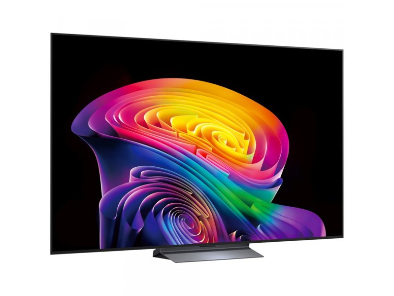 LG OLED77C6RLA &mdash; минималистичная подставка и тонкий край экрана, вид сбоку