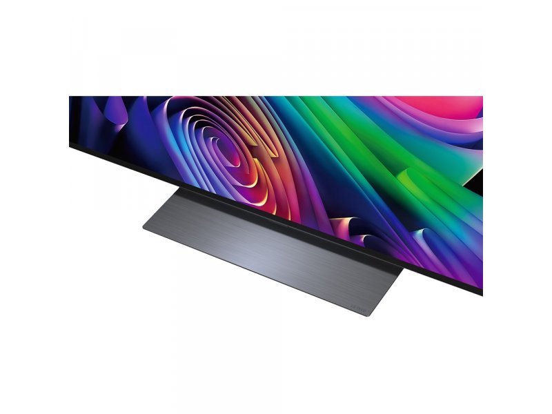 LG OLED77C6RLA &mdash; деталь подставки, минималистичная ножка с серым покрытием