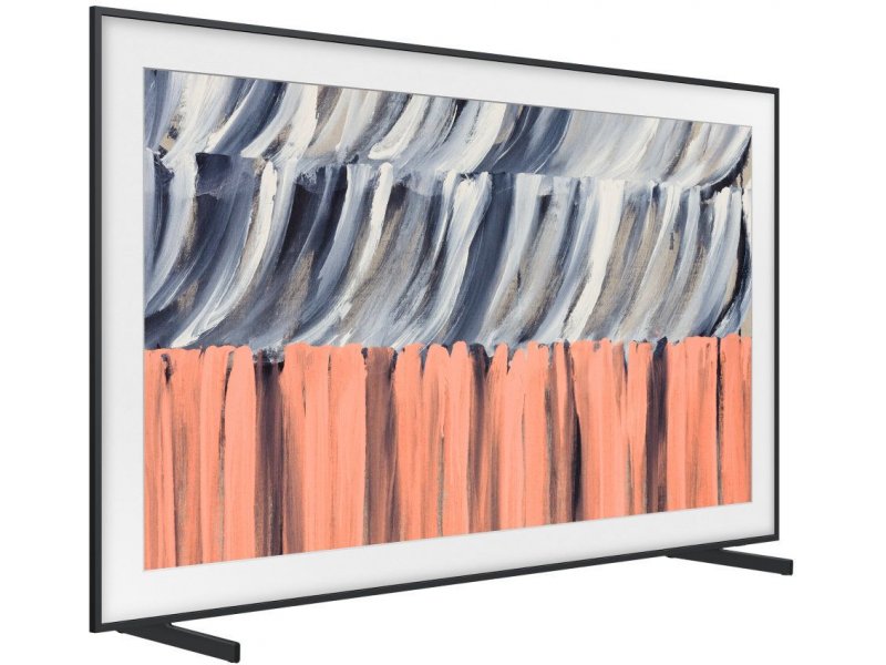 Samsung QE98LS03H — перспективный вид, минималистичный профиль корпуса The Frame