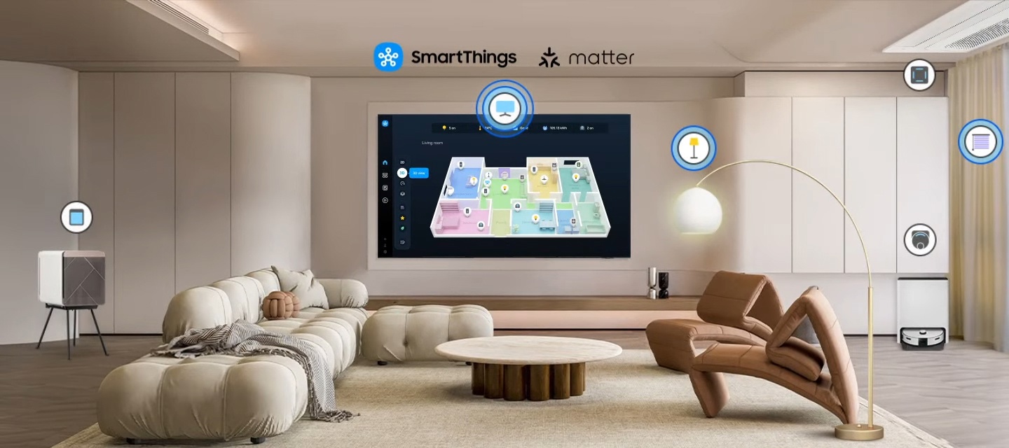 SmartThings — карта умного дома на Samsung QE65Q7F