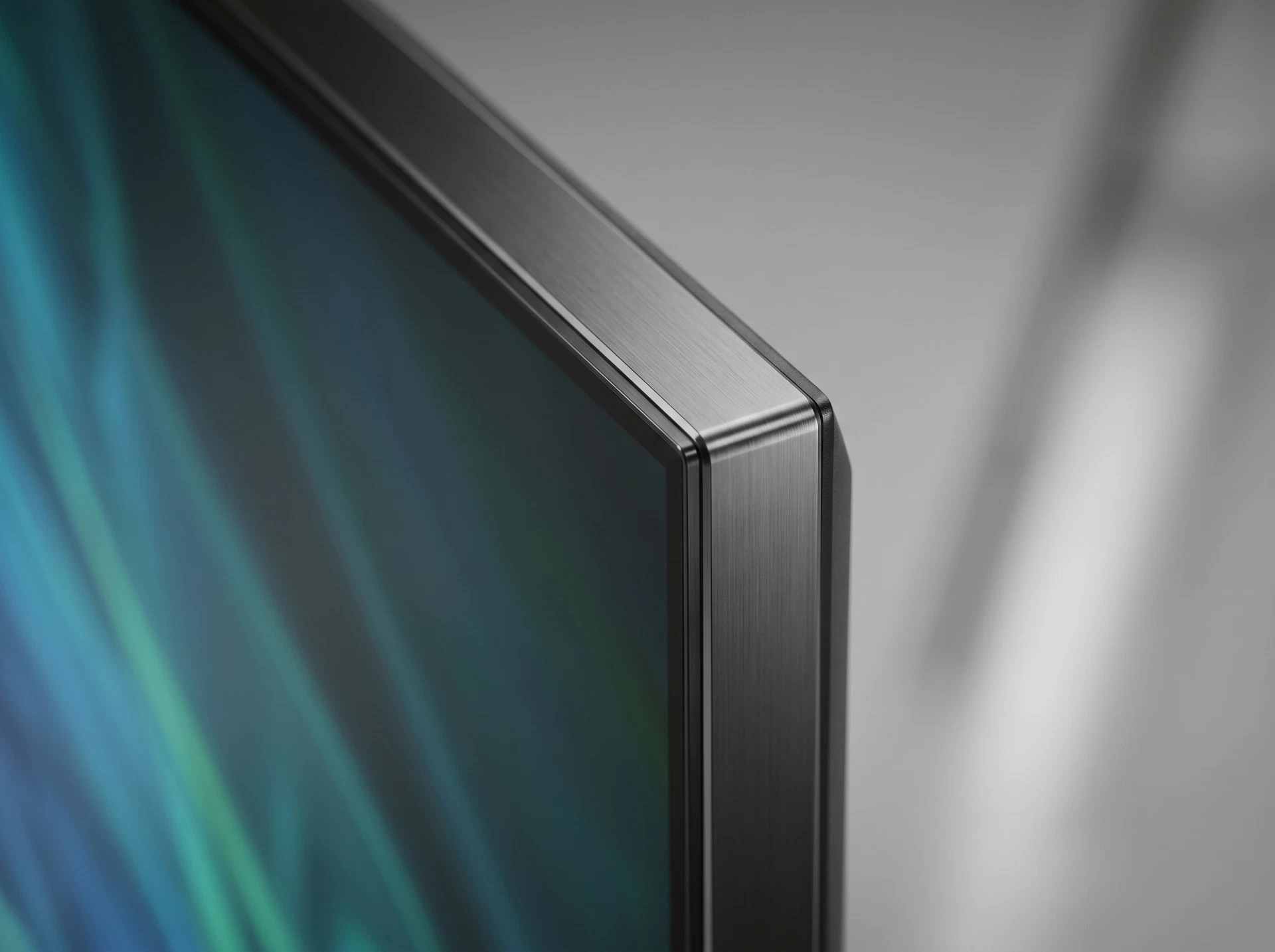 Samsung QE55QN80H Neo QLED в современном интерьере &mdash; вид сбоку, минималистичный дизайн