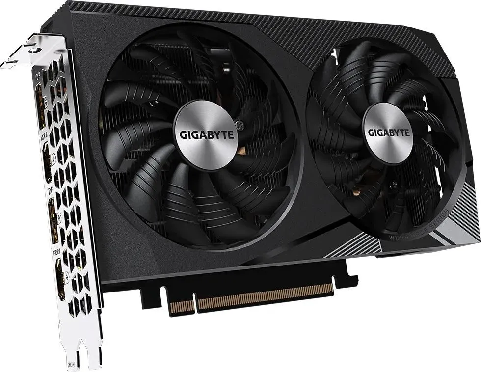 Gigabyte RTX 3060 GV-N3060WF2OC-12GD 2.0 боковой профиль разъём PCIe кронштейн крепление
