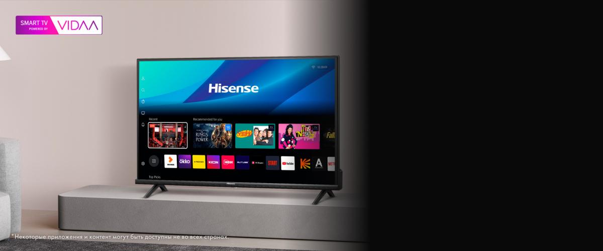 Hisense 32A4Q &mdash; Smart TV VIDAA, подборка контента и поиск