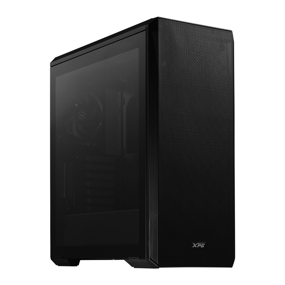 ADATA XPG DEFENDER BKCWW вид сбоку сетчатая боковая панель для вентиляции и логотип XPG