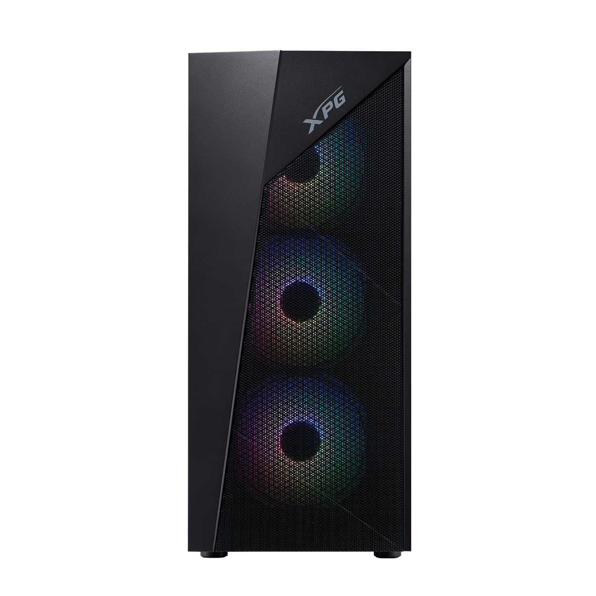 ADATA XPG LANDER 500 фронтальный вид сетчатая панель с двумя ARGB-вентиляторами и логотипом XPG