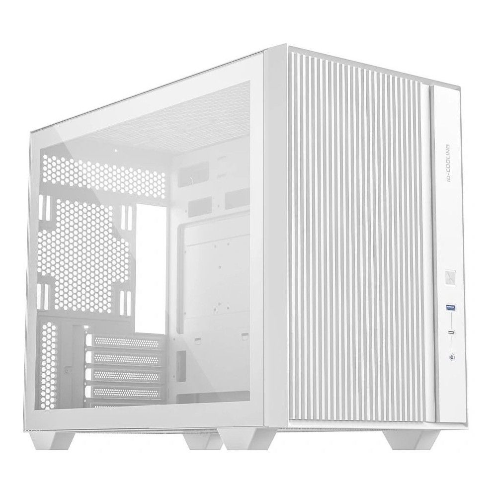 ID-Cooling FLOW 500 WH вид сбоку открытая боковая панель внутренняя компоновка