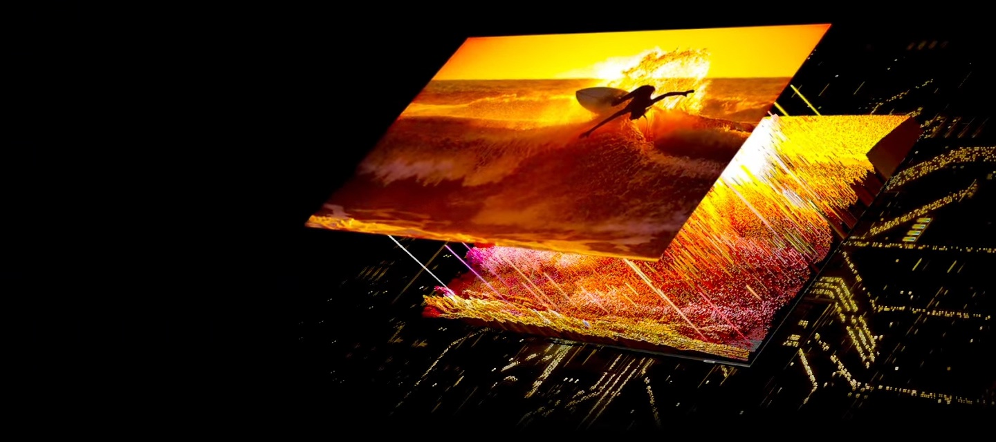 Samsung QE85QN85F — технология Quantum Matrix Plus, точное управление мини-светодиодами для детализации тёмных и светлых сцен