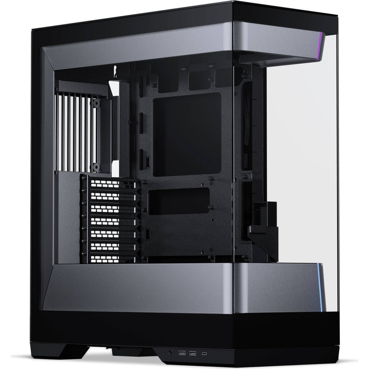 Phanteks Enthoo Evolv S2 вид спереди открытая боковая панель слоты расширения кабель-менеджмент ARGB подсветка